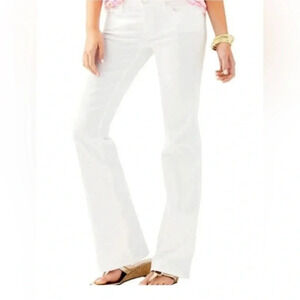 Lilly Pulitzer White Boot Cut Jeans with Modern Elegance